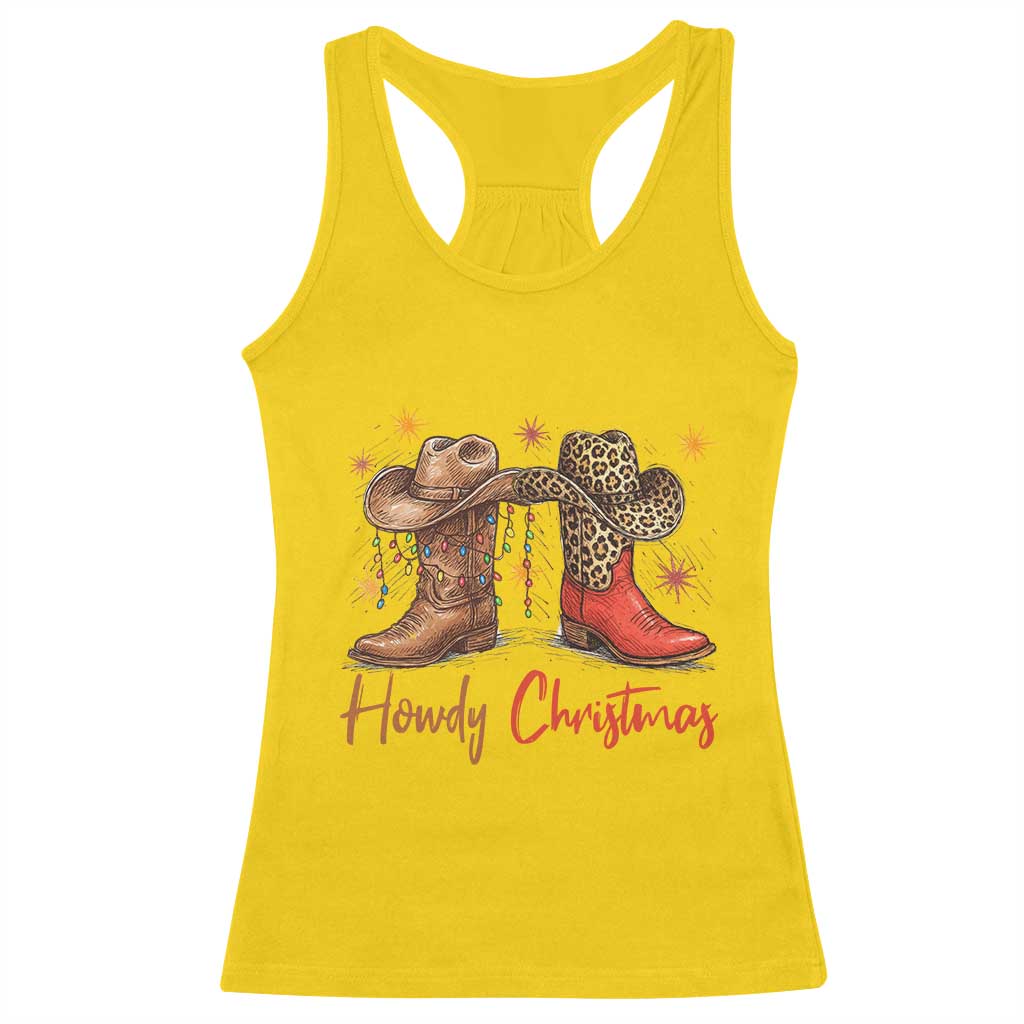 Howdy Christmas Racerback Tank Top Western Cowboy Boots Country TS14 Daisy Print Your Wear