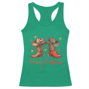 Howdy Christmas Racerback Tank Top Western Cowboy Boots Country TS14 Irish Green Print Your Wear