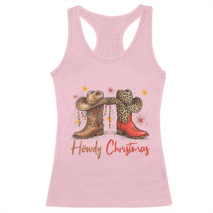 Howdy Christmas Racerback Tank Top Western Cowboy Boots Country TS14 Light Pink Print Your Wear