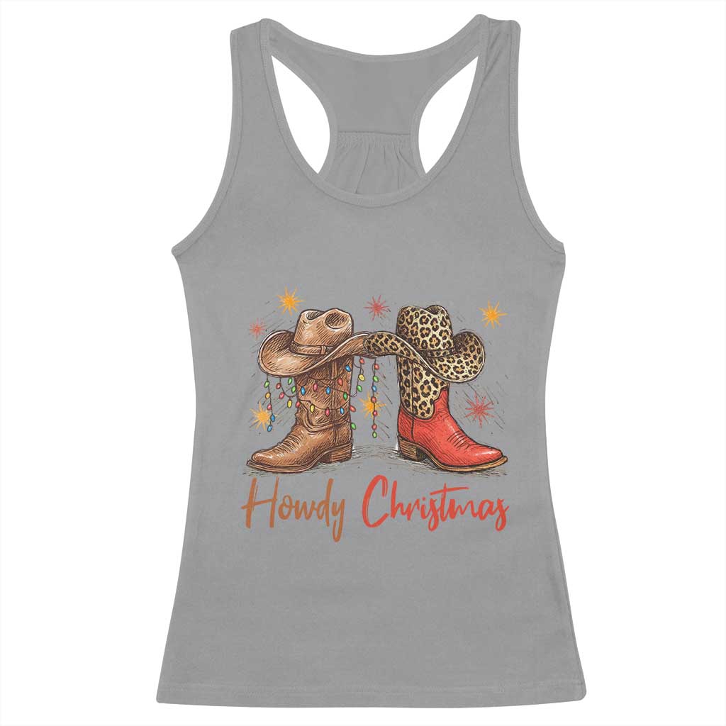Howdy Christmas Racerback Tank Top Western Cowboy Boots Country TS14 Sport Gray Print Your Wear