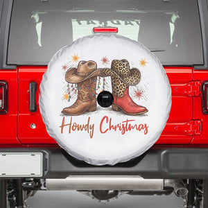 Howdy Christmas Spare Tire Cover Western Cowboy Boots Country TS14 White Print Your Wear