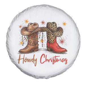 Howdy Christmas Spare Tire Cover Western Cowboy Boots Country TS14 Print Your Wear