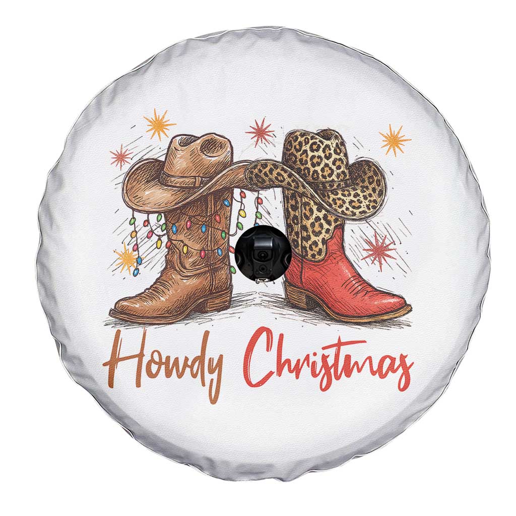 Howdy Christmas Spare Tire Cover Western Cowboy Boots Country TS14 Print Your Wear