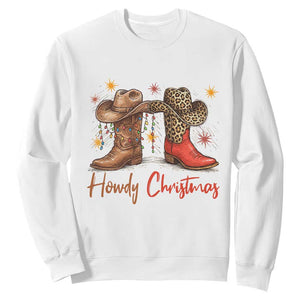 Howdy Christmas Sweatshirt Western Cowboy Boots Country TS14 White Print Your Wear