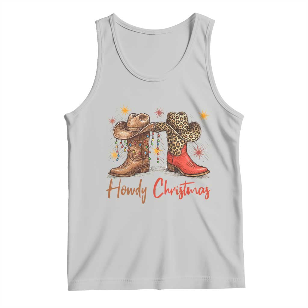 Howdy Christmas Tank Top Western Cowboy Boots Country TS14 Ash Print Your Wear