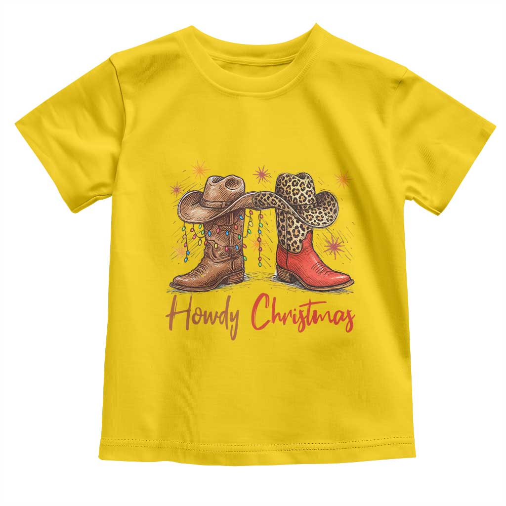 Howdy Christmas Toddler T Shirt Western Cowboy Boots Country TS14 Daisy Print Your Wear