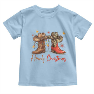 Howdy Christmas Toddler T Shirt Western Cowboy Boots Country TS14 Light Blue Print Your Wear