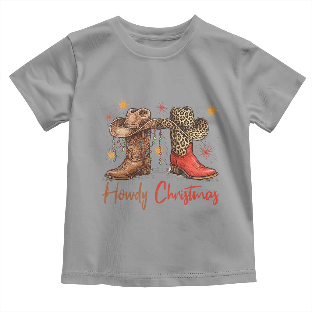 Howdy Christmas Toddler T Shirt Western Cowboy Boots Country TS14 Sport Gray Print Your Wear