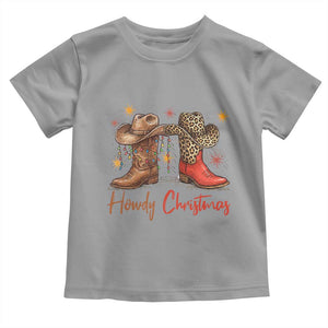 Howdy Christmas Toddler T Shirt Western Cowboy Boots Country TS14 Sport Gray Print Your Wear
