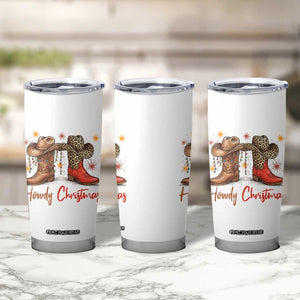 Howdy Christmas Tumbler Cup Western Cowboy Boots Country - Print Your Wear