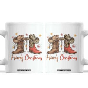 Howdy Christmas Coffee Mug Western Cowboy Boots Country - Print Your Wear