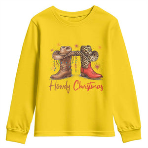 Howdy Christmas Youth Sweatshirt Western Cowboy Boots Country TS14 Daisy Print Your Wear