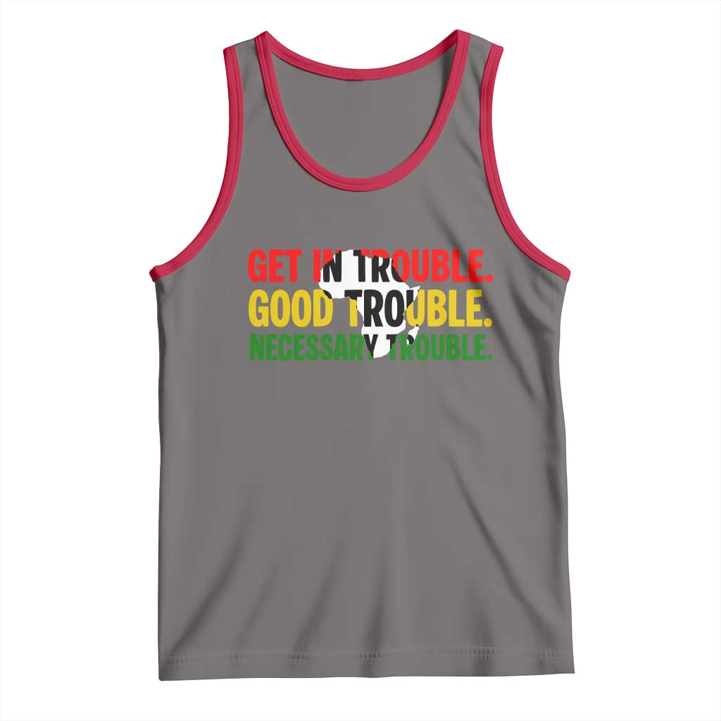 John Lewis Quote Affrican American Tank Top Get in Good Necessary Trouble TS14 Deep Heather Red Print Your Wear