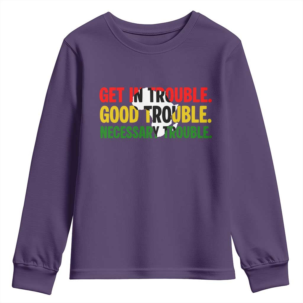 John Lewis Quote Affrican American Youth Sweatshirt Get in Good Necessary Trouble TS14 Purple Print Your Wear