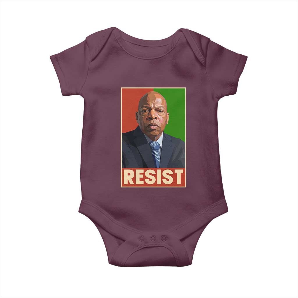 Resist Protest Civil Rights Baby Onesie John Lewis Black History TS14 Maroon Print Your Wear