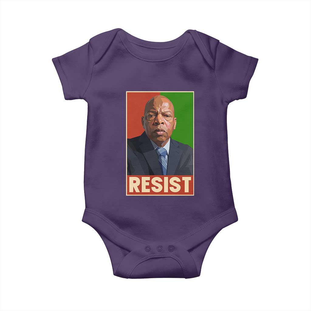 Resist Protest Civil Rights Baby Onesie John Lewis Black History TS14 Purple Print Your Wear