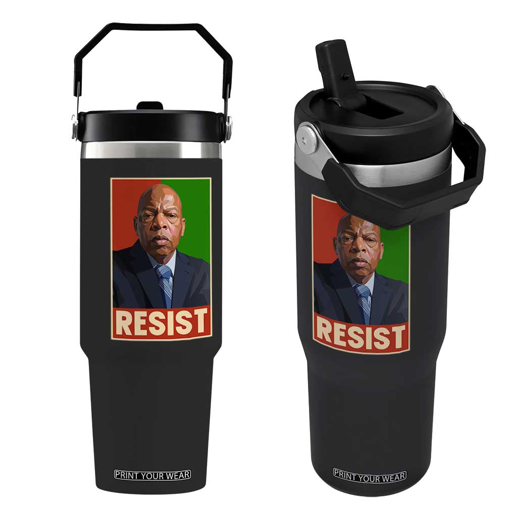 Resist Protest Civil Rights Flip Straw Tumbler John Lewis Black History TS14 One Size: 30 oz Black Print Your Wear