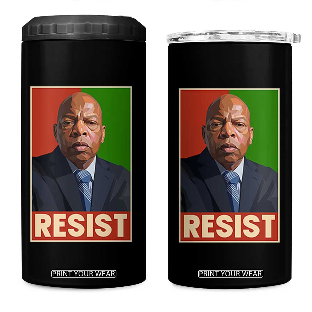 Resist Protest Civil Rights 4 in 1 Can Cooler Tumbler John Lewis Black History TS14 One Size: 16 oz Black Print Your Wear