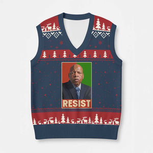 Resist Protest Civil Rights V-Neck Knit Sweater Vest John Lewis Black History TS14 Navy Red Print Your Wear