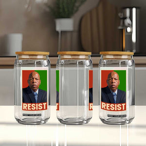 Resist Protest Civil Rights Glass Can John Lewis Black History TS14 Print Your Wear