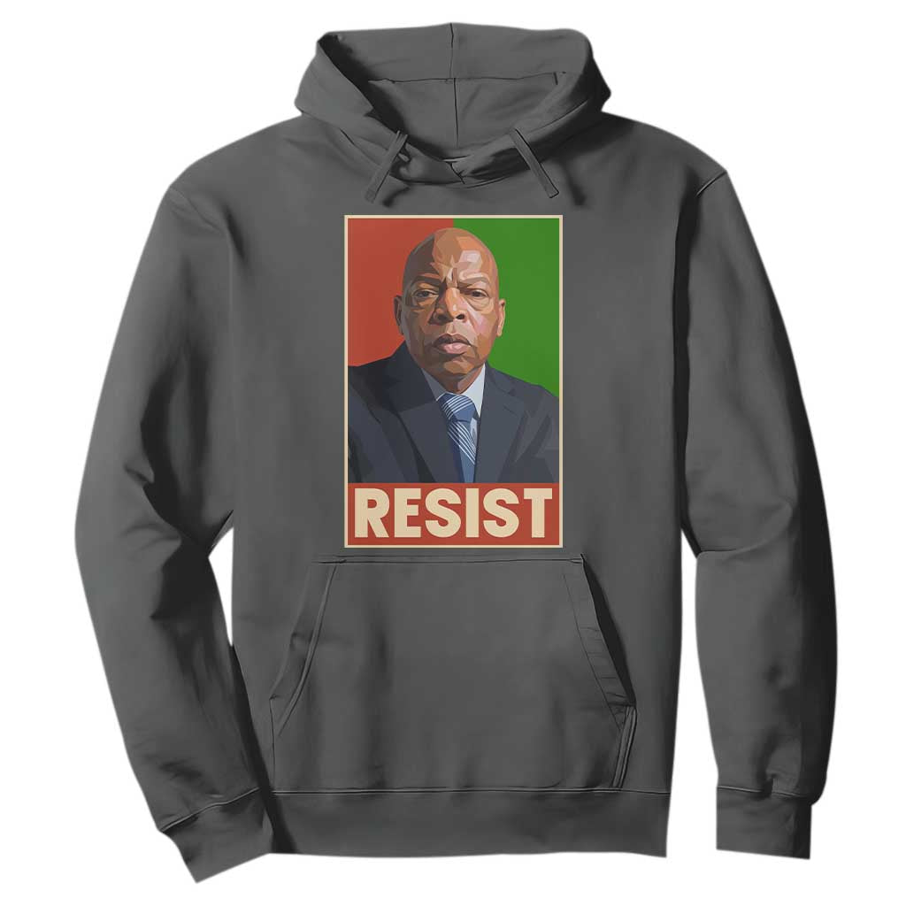 Resist Protest Civil Rights Hoodie John Lewis Black History TS14 Dark Heather Print Your Wear