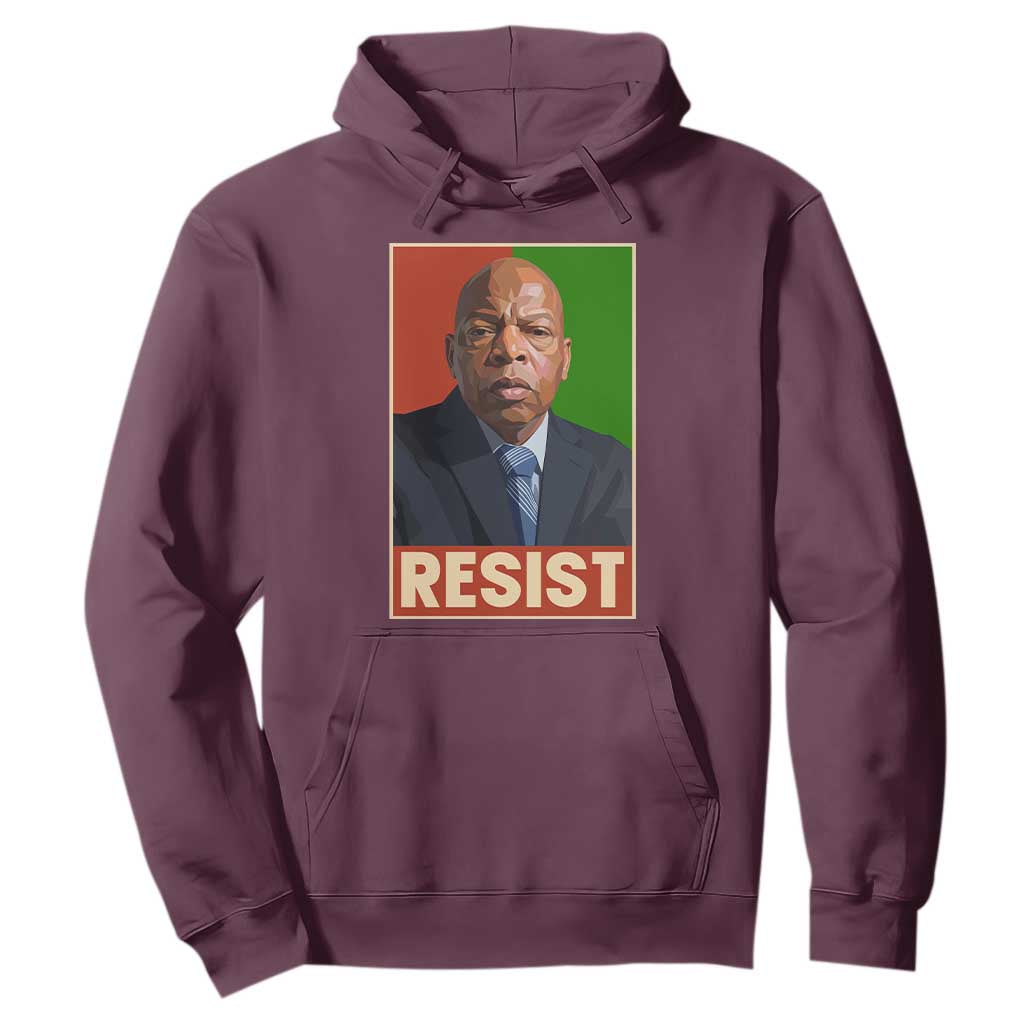 Resist Protest Civil Rights Hoodie John Lewis Black History TS14 Maroon Print Your Wear