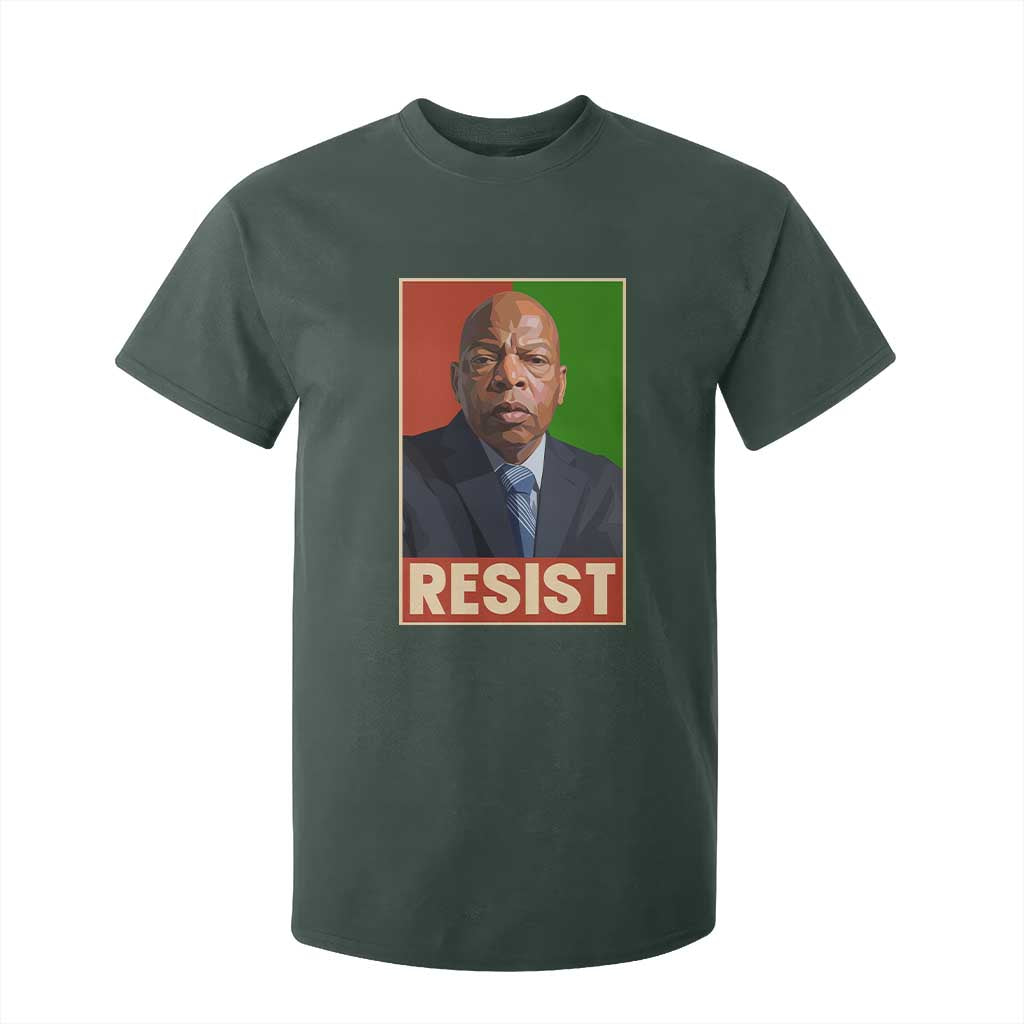 Resist Protest Civil Rights T Shirt For Kid John Lewis Black History TS14 Dark Forest Green Print Your Wear