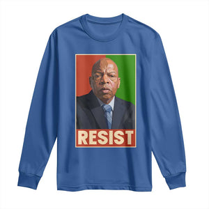 Resist Protest Civil Rights Long Sleeve Shirt John Lewis Black History TS14 Royal Blue Print Your Wear