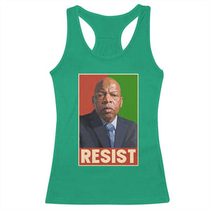 Resist Protest Civil Rights Racerback Tank Top John Lewis Black History TS14 Irish Green Print Your Wear