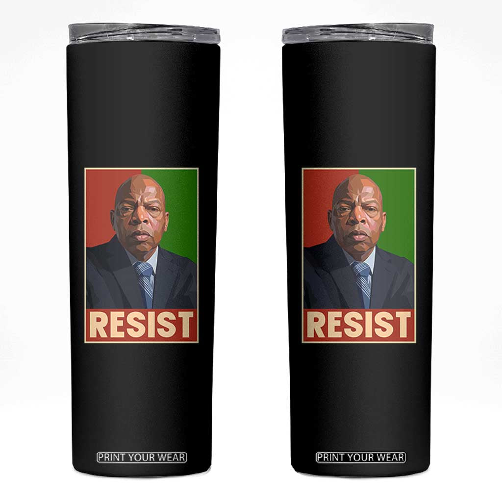 Resist Protest Civil Rights Skinny Tumbler John Lewis Black History TS14 Black Print Your Wear
