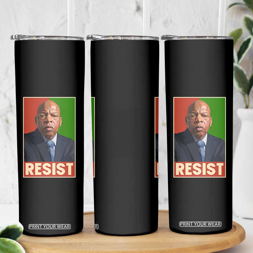 Resist Protest Civil Rights Skinny Tumbler John Lewis Black History TS14 Print Your Wear