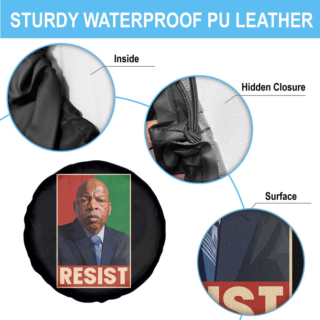 Resist Protest Civil Rights Spare Tire Cover John Lewis Black History TS14 Print Your Wear