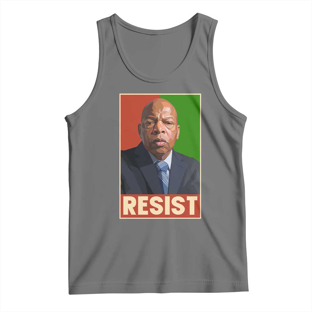 Resist Protest Civil Rights Tank Top John Lewis Black History TS14 Black Heather Print Your Wear