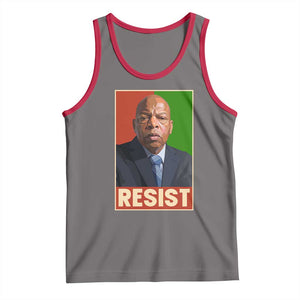 Resist Protest Civil Rights Tank Top John Lewis Black History TS14 Deep Heather Red Print Your Wear