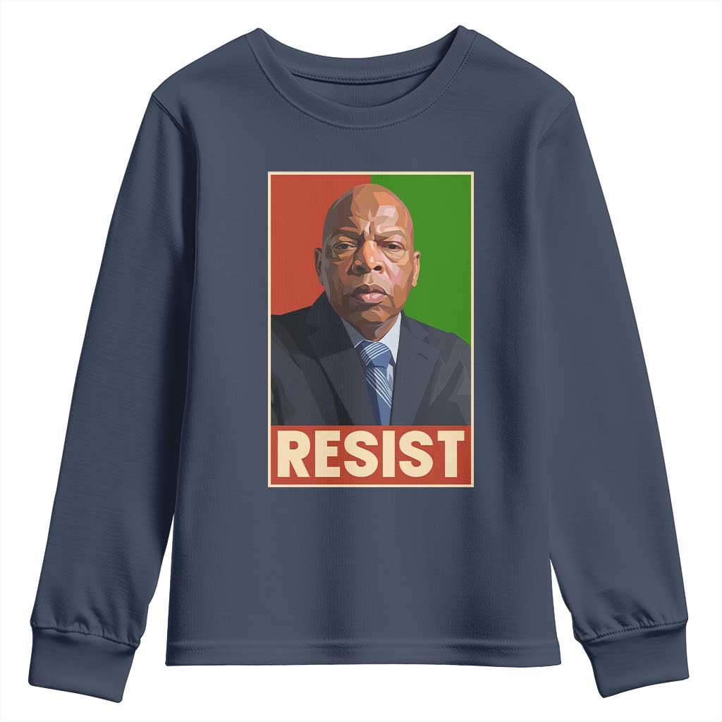 Resist Protest Civil Rights Youth Sweatshirt John Lewis Black History TS14 Navy Print Your Wear