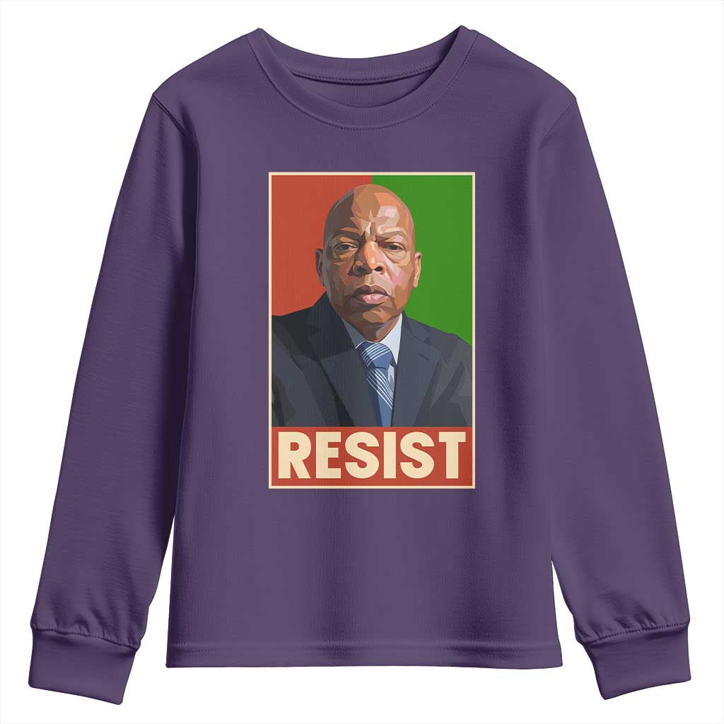 Resist Protest Civil Rights Youth Sweatshirt John Lewis Black History TS14 Purple Print Your Wear