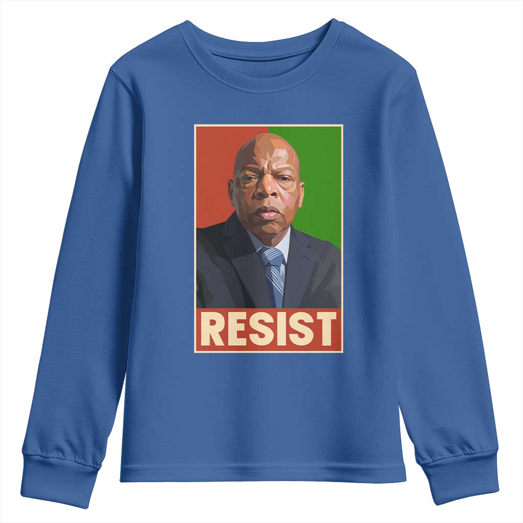 Resist Protest Civil Rights Youth Sweatshirt John Lewis Black History TS14 Royal Blue Print Your Wear