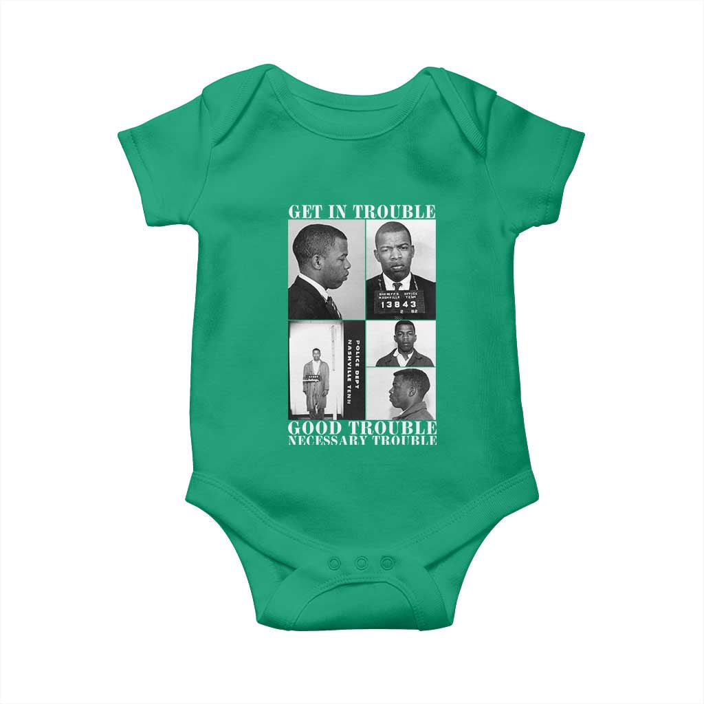 John Lewis Affrican American Baby Onesie Get in Good Necessary Trouble TS14 Irish Green Print Your Wear
