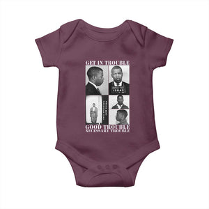 John Lewis Affrican American Baby Onesie Get in Good Necessary Trouble TS14 Maroon Print Your Wear