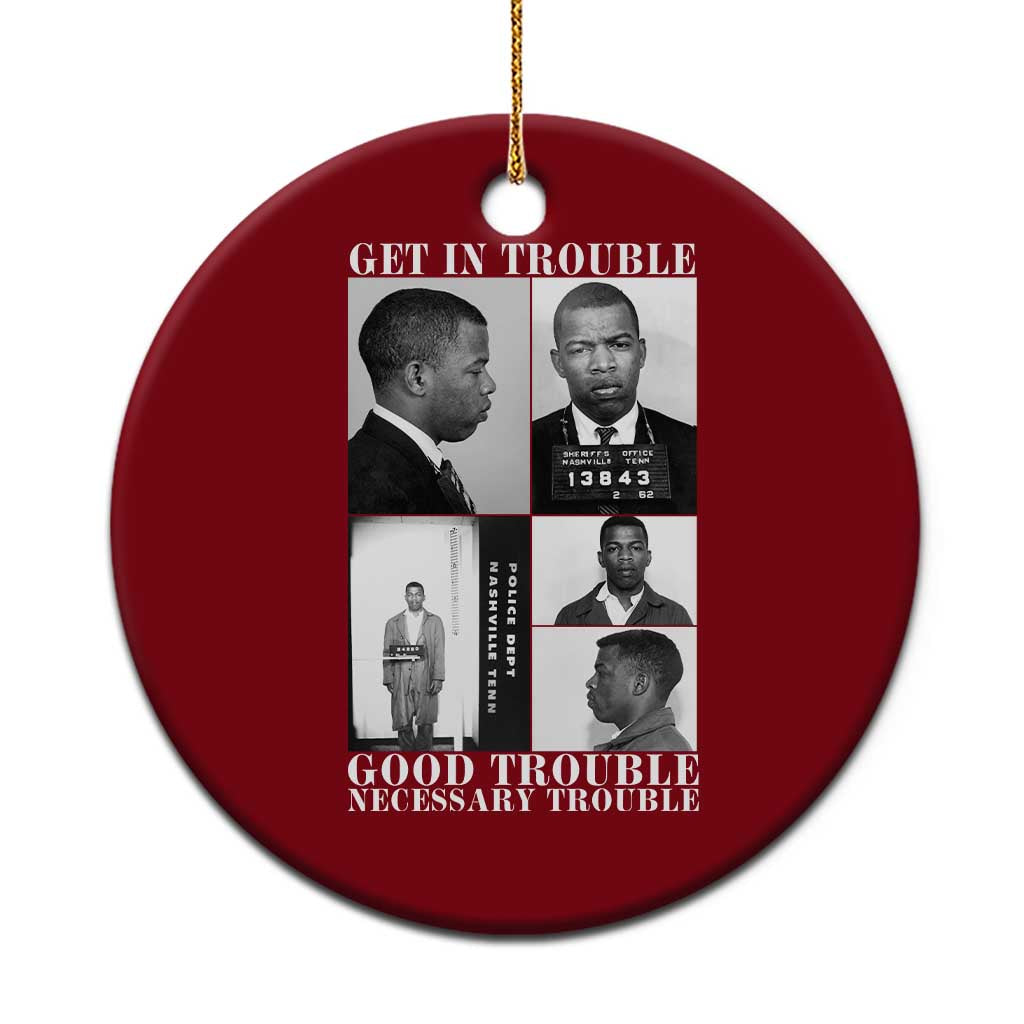 John Lewis Affrican American Ceramic Ornament Get in Good Necessary Trouble TS14 1pc Red Print Your Wear
