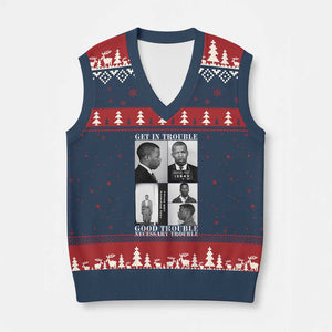 John Lewis Affrican American V-Neck Knit Sweater Vest Get in Good Necessary Trouble TS14 Navy Red Print Your Wear