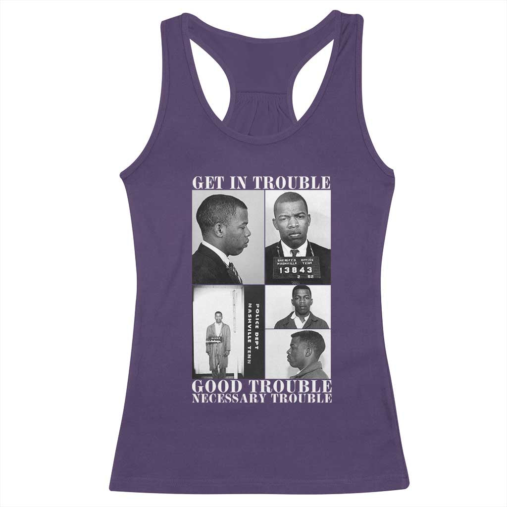 John Lewis Affrican American Racerback Tank Top Get in Good Necessary Trouble TS14 Purple Print Your Wear