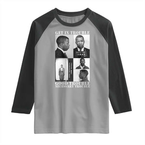 John Lewis Affrican American Raglan Shirt Get in Good Necessary Trouble TS14 Sport Gray Black Print Your Wear