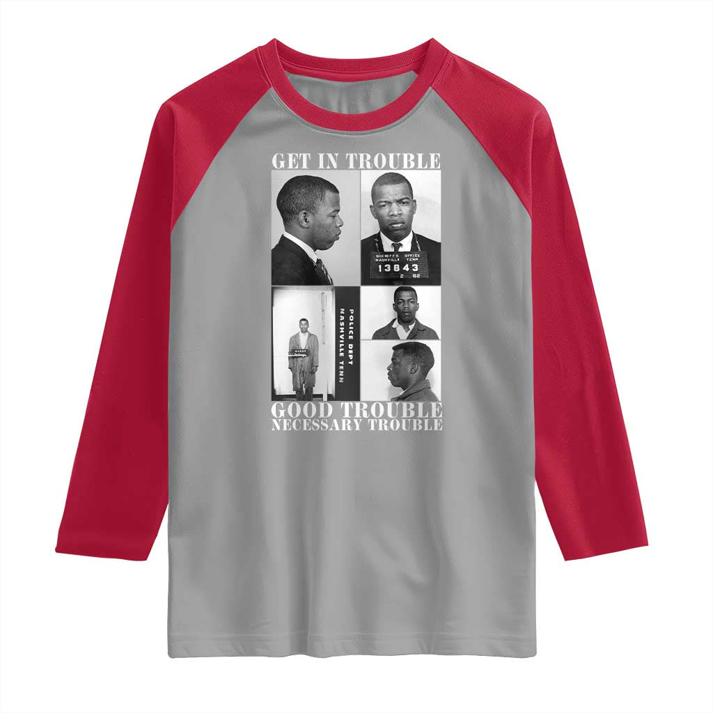 John Lewis Affrican American Raglan Shirt Get in Good Necessary Trouble TS14 Sport Gray Red Print Your Wear