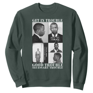John Lewis Affrican American Sweatshirt Get in Good Necessary Trouble TS14 Dark Forest Green Print Your Wear
