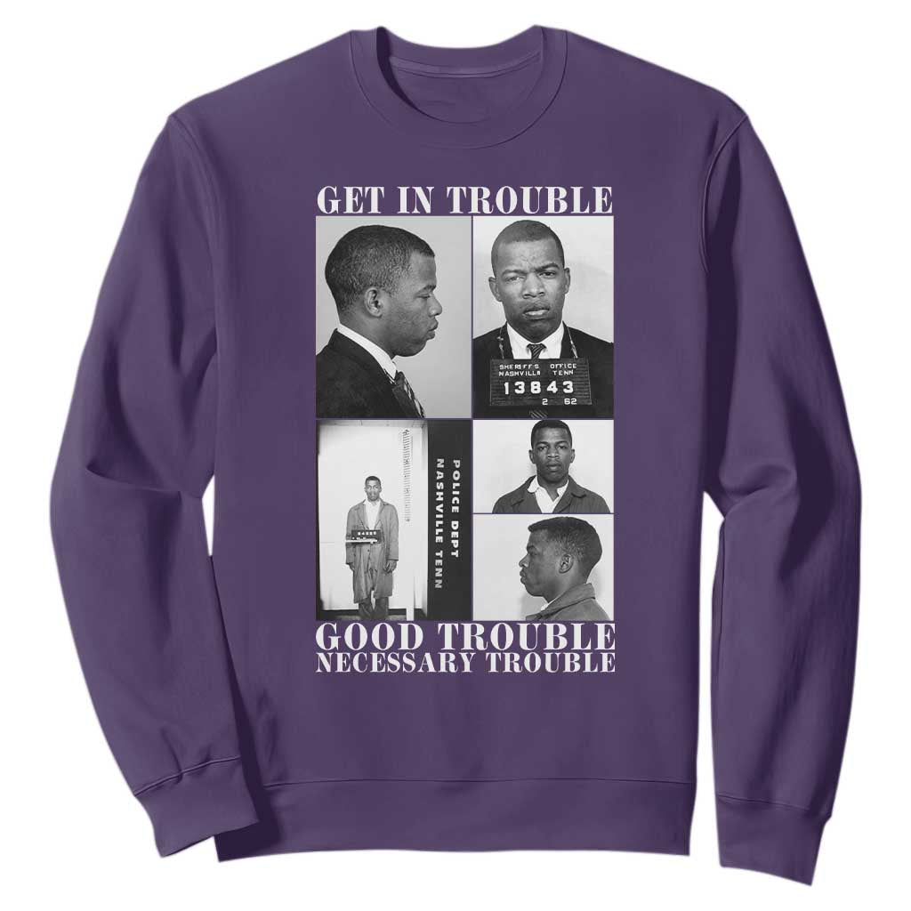 John Lewis Affrican American Sweatshirt Get in Good Necessary Trouble TS14 Purple Print Your Wear