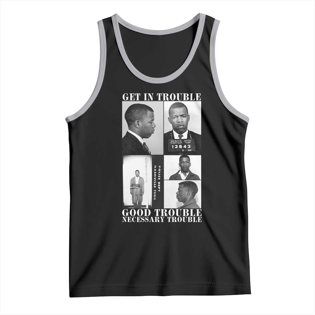 John Lewis Affrican American Tank Top Get in Good Necessary Trouble TS14 Black Athletic Heather Print Your Wear
