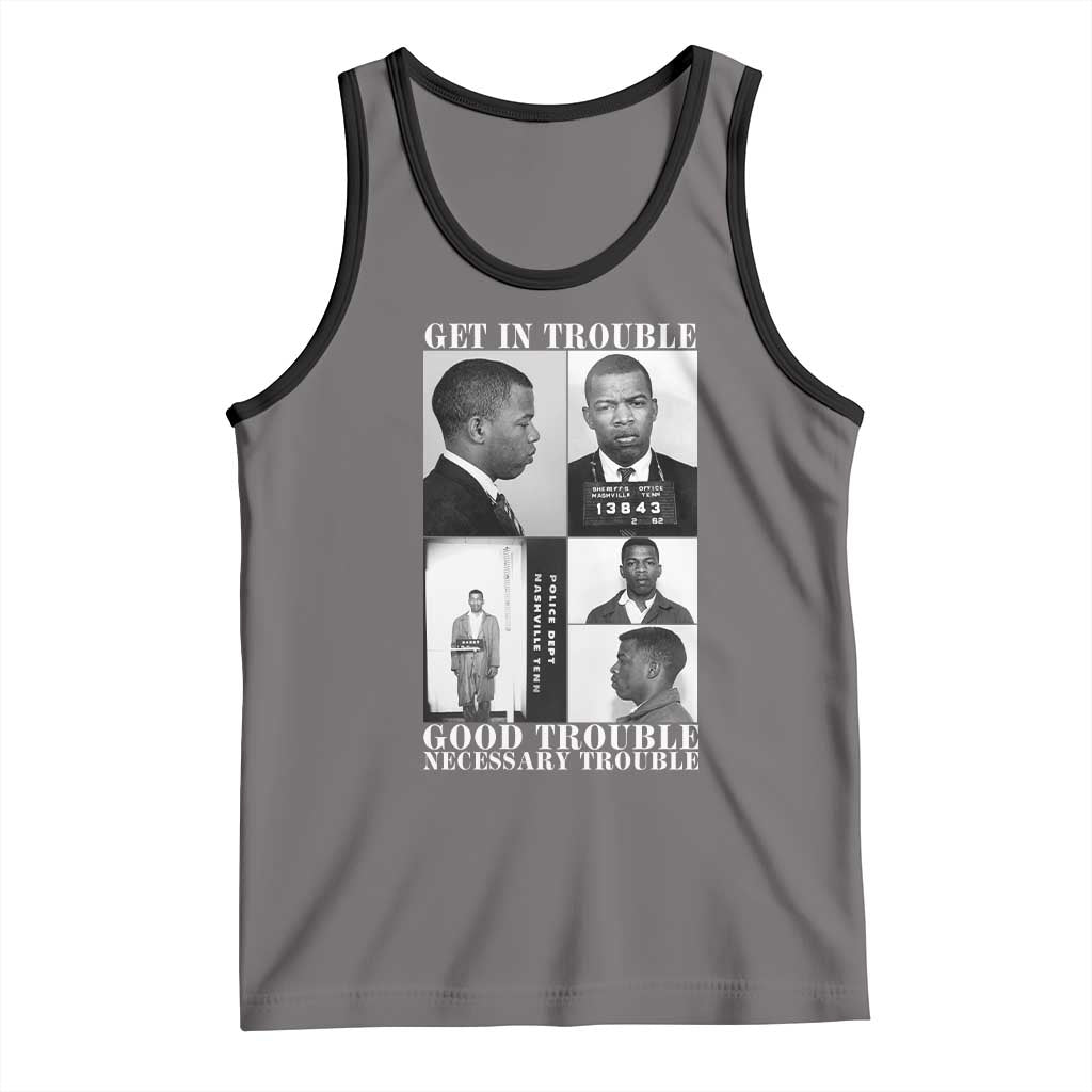 John Lewis Affrican American Tank Top Get in Good Necessary Trouble TS14 Deep Heather Black Print Your Wear
