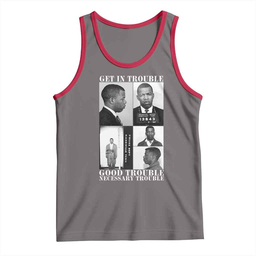 John Lewis Affrican American Tank Top Get in Good Necessary Trouble TS14 Deep Heather Red Print Your Wear
