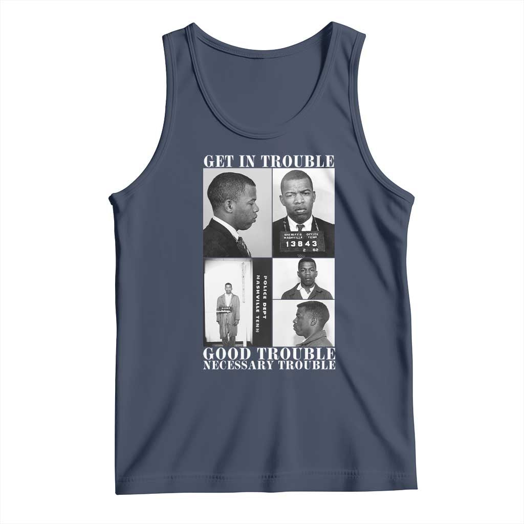 John Lewis Affrican American Tank Top Get in Good Necessary Trouble TS14 Navy Print Your Wear